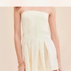 Free People Strapless Cream mini Dress size Small